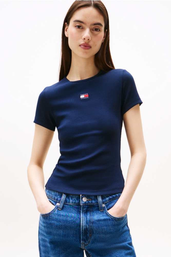 TJW SLIM BADGE RIB T DW0DW17881 C1G DARK NIGHT NAVY